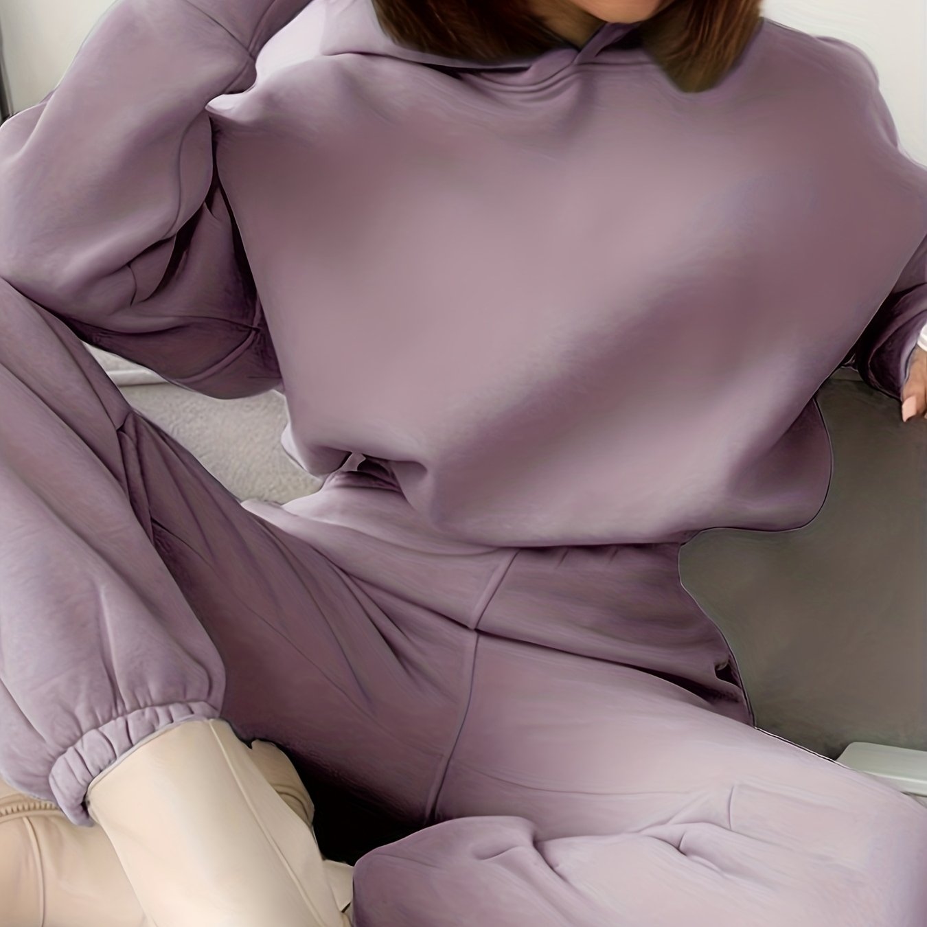 Ensemble Sweat à Capuche Femme Automne/Hiver – Couleur Unie