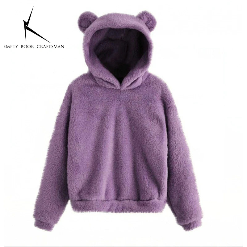 Sweat à Capuche Femme Mignon – Hoodie Chaud Oreilles de Lapin