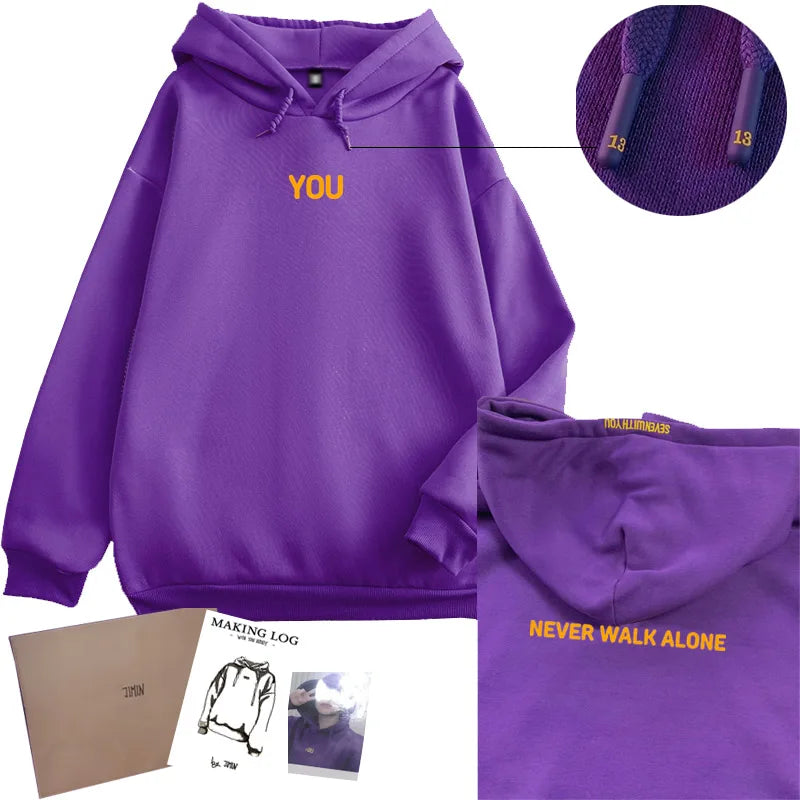 Sweat à capuche violet Jimin – “You Never Walk Alone” – Édition fans 2026