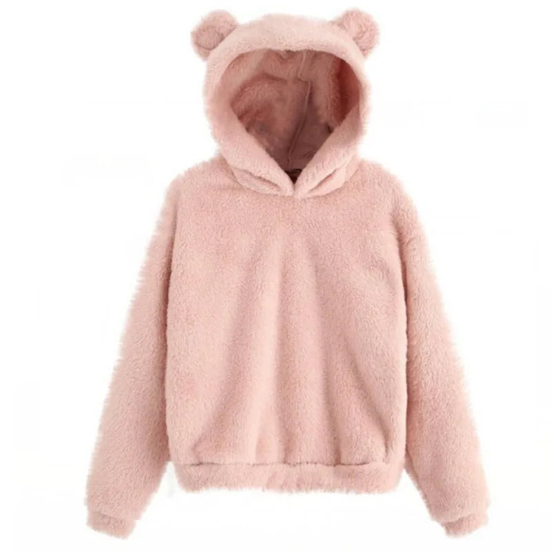 Sweat à Capuche Femme Mignon – Hoodie Chaud Oreilles de Lapin