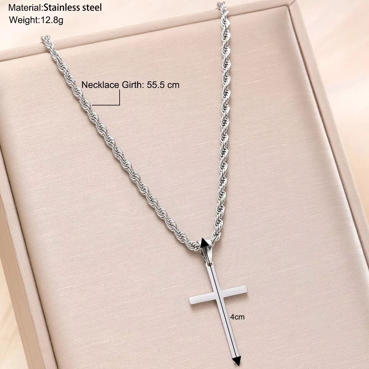 Collier 2 pièces – Pendentif Croix Minimaliste en Or pour Homme & Femme
