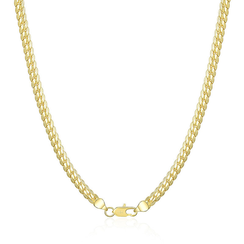 Collier 18K Or/Argent – Bijou Mariage & Fiançailles 6mm, Unisexe