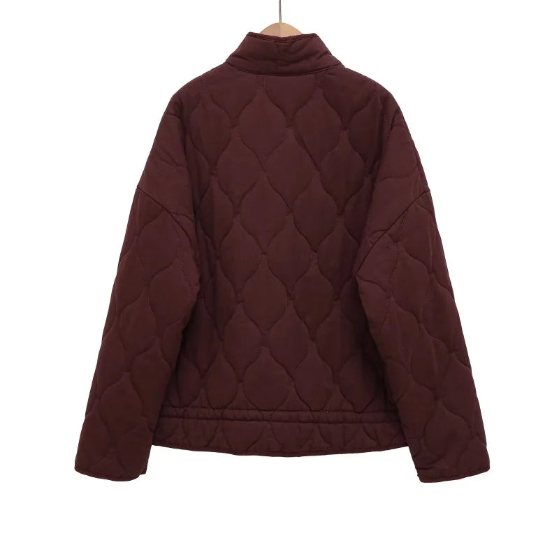 Manteau Matelassé Femme ZW – Style Vintage Col Montant 2026