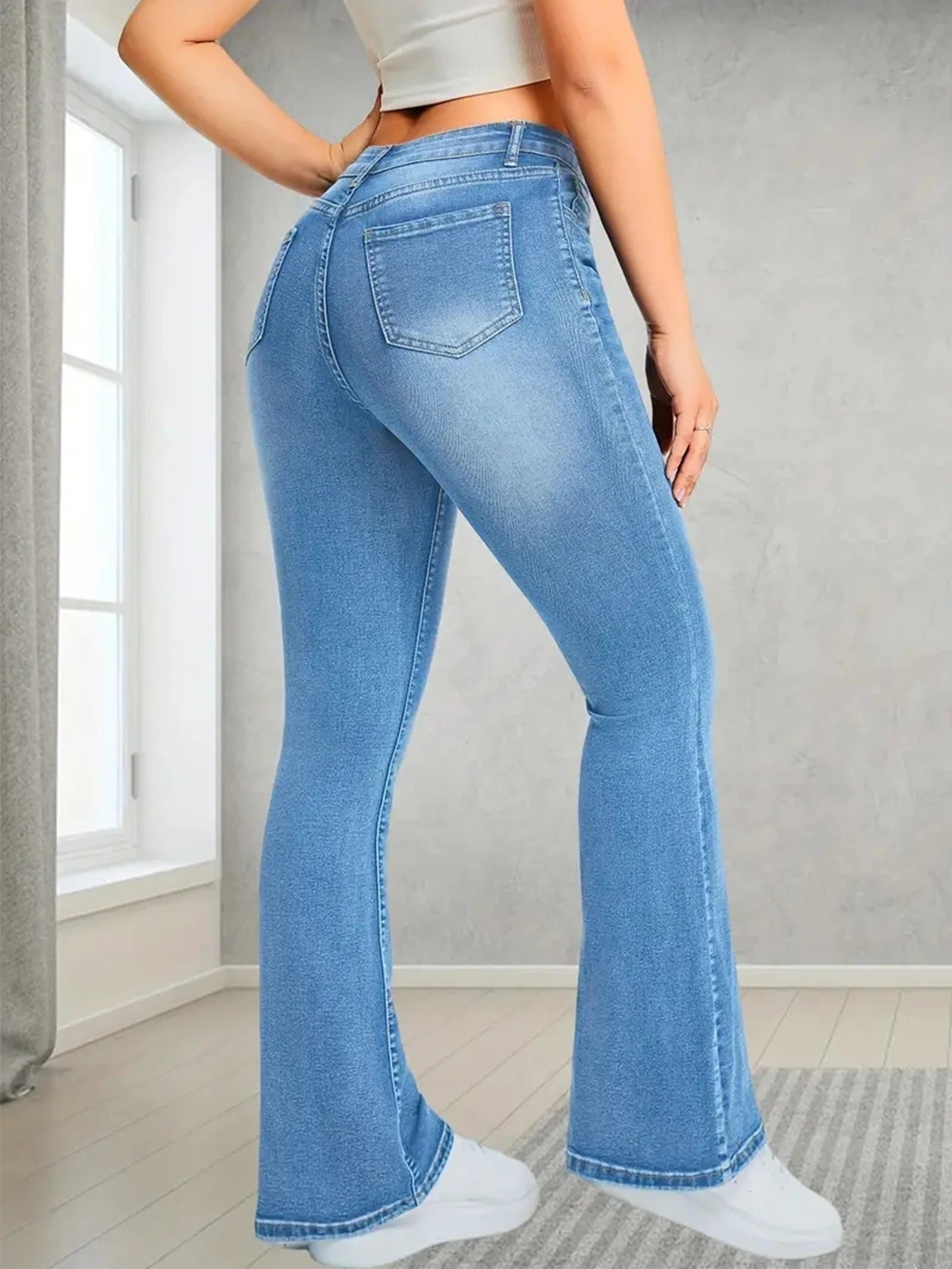 Pantalon Denim Femme Coupe Large