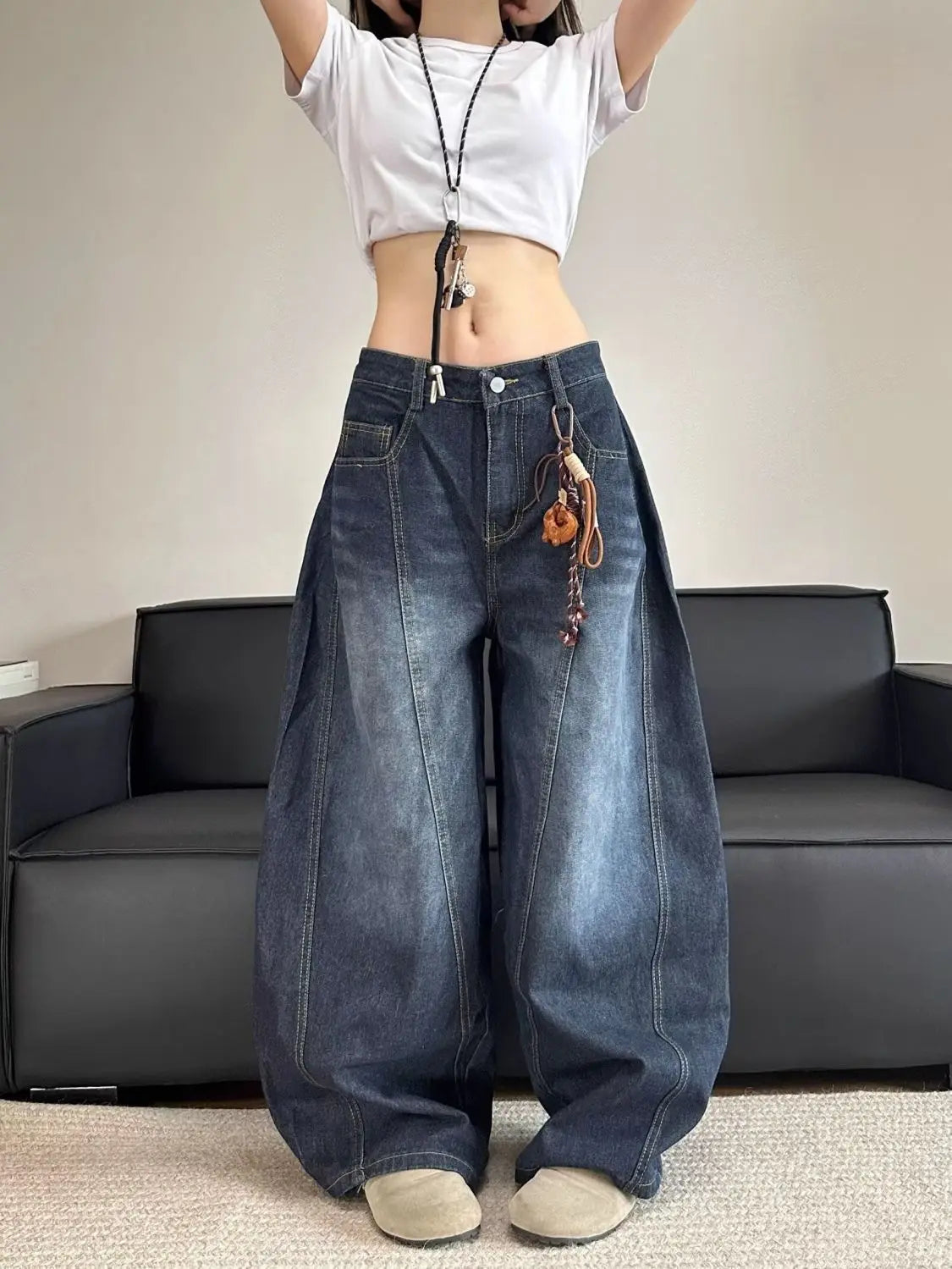 Jean Patchwork Brodé Femme