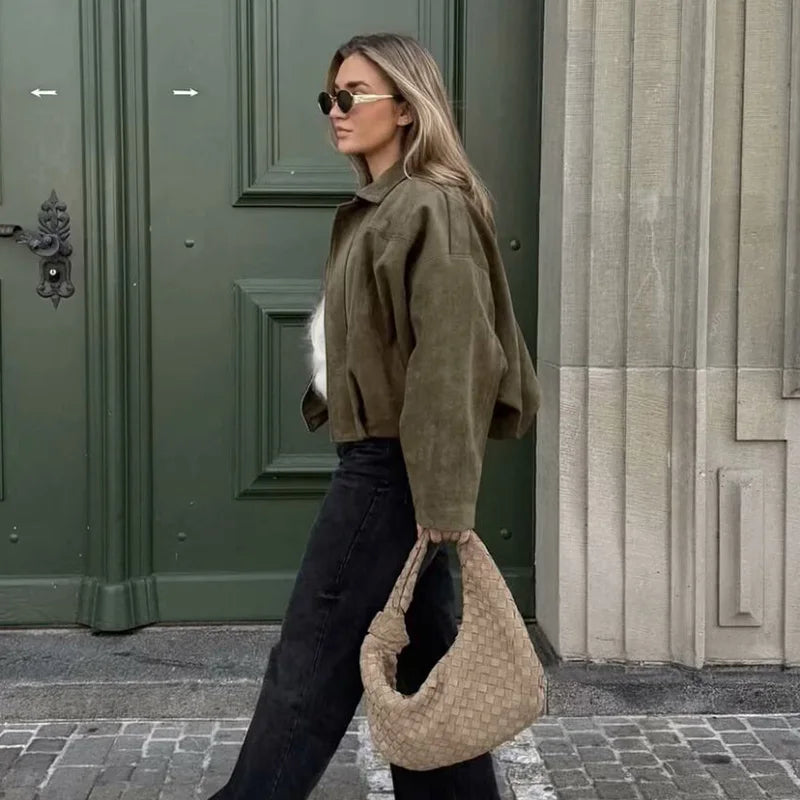 Veste Bombardier Femme Vintage – Coupe Ample Chic