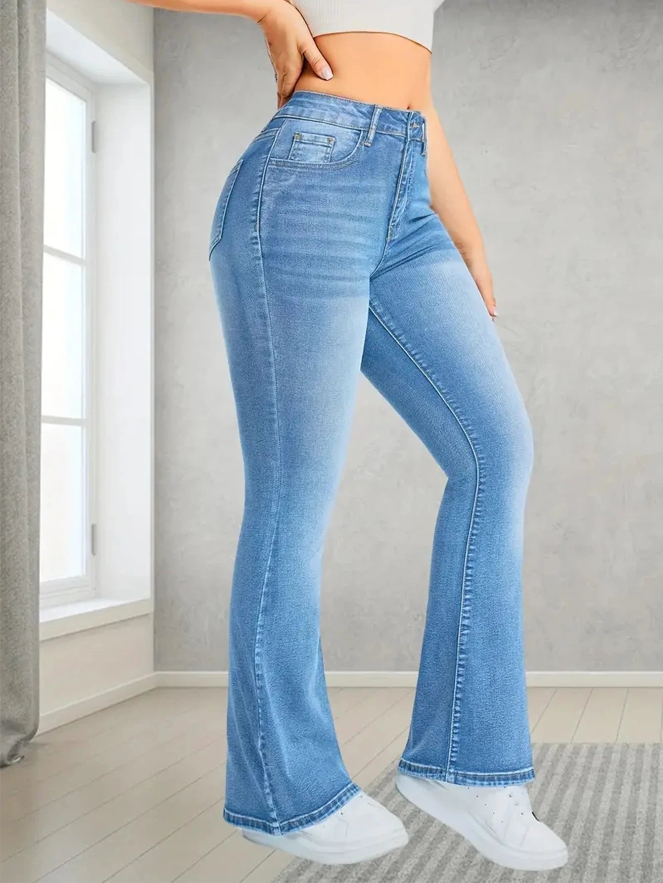 Pantalon Denim Femme Coupe Large