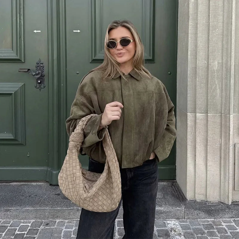 Veste Bombardier Femme Vintage – Coupe Ample Chic