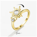 Bague Spinner Soleil Lune Étoile – Anti-Stress Réglable & Rotative