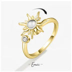 Bague Spinner Soleil Lune Étoile – Anti-Stress Réglable & Rotative